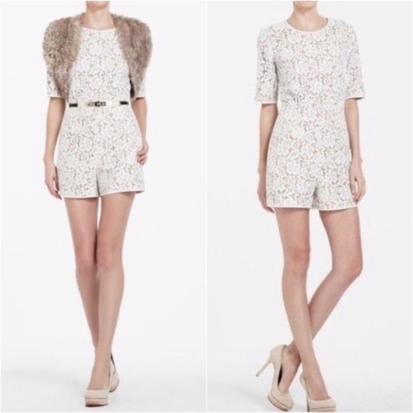 BCBG Maxazria Floral Haile  Lace Romper Size XS - Picture 1 of 8